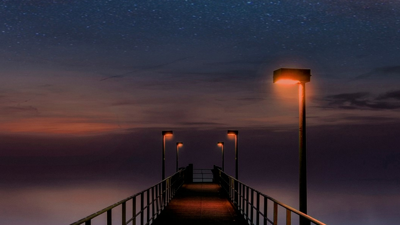 Обои Млечный Путь, звезда, облако, вода, атмосфера в разрешении 1366x768