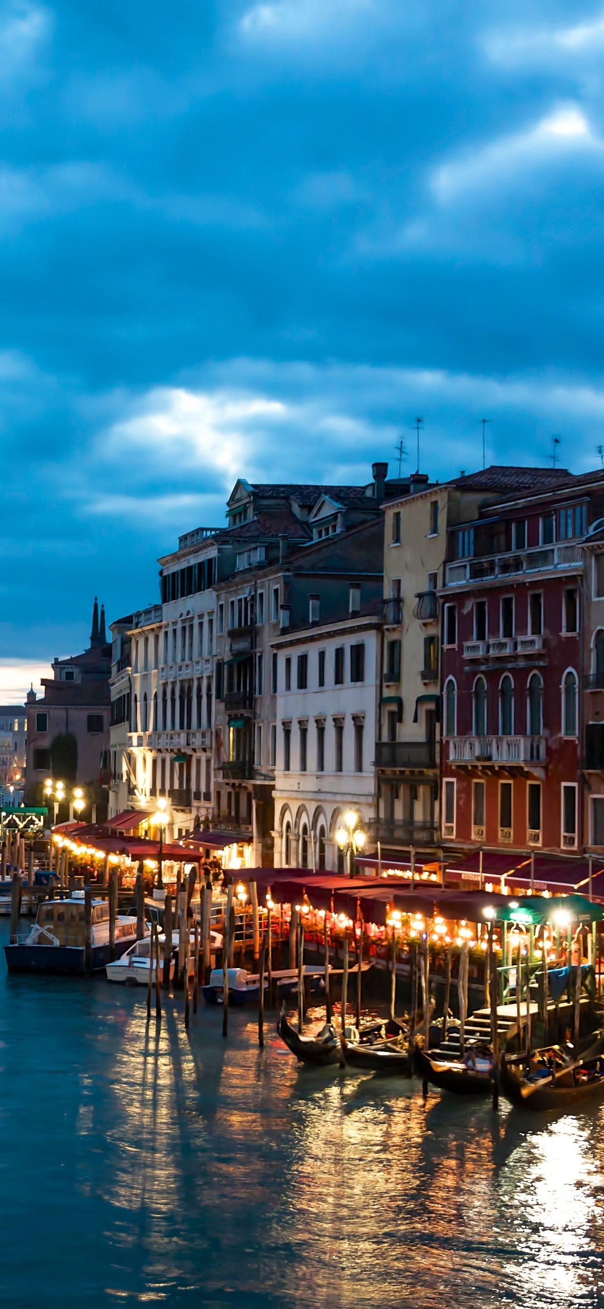 Обои Гранд-канал, мост Риальто, канал, водный путь, городок в разрешении 1242x2688