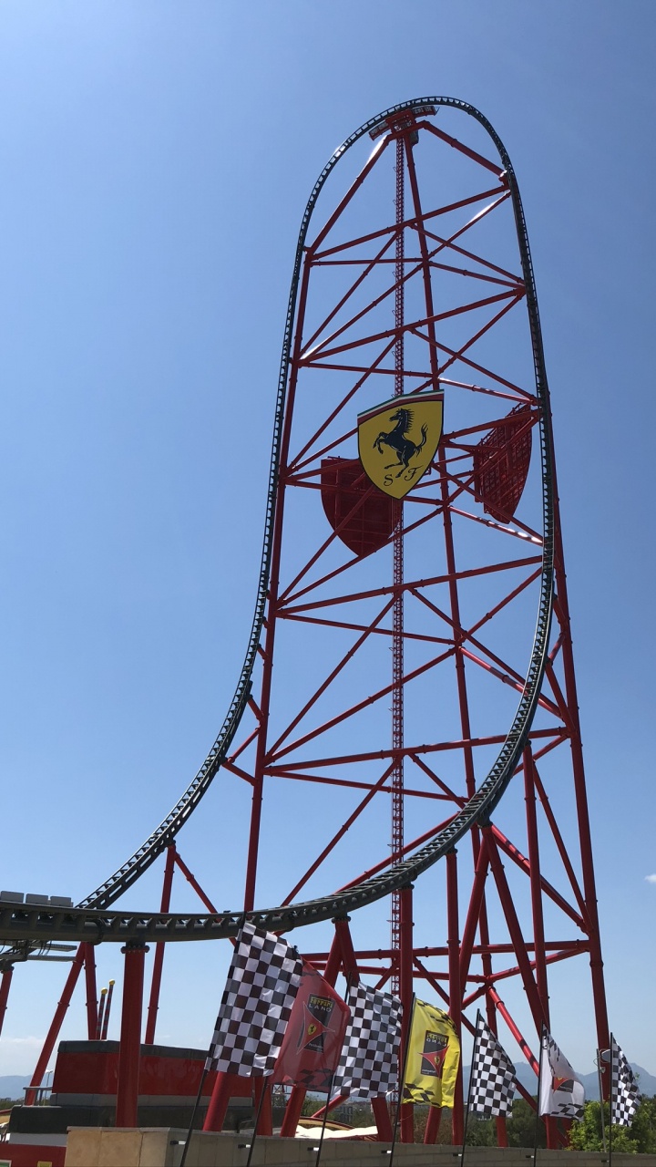 Обои горки, колесо обозрения, инфраструктура, досуг, общественное место в разрешении 720x1280