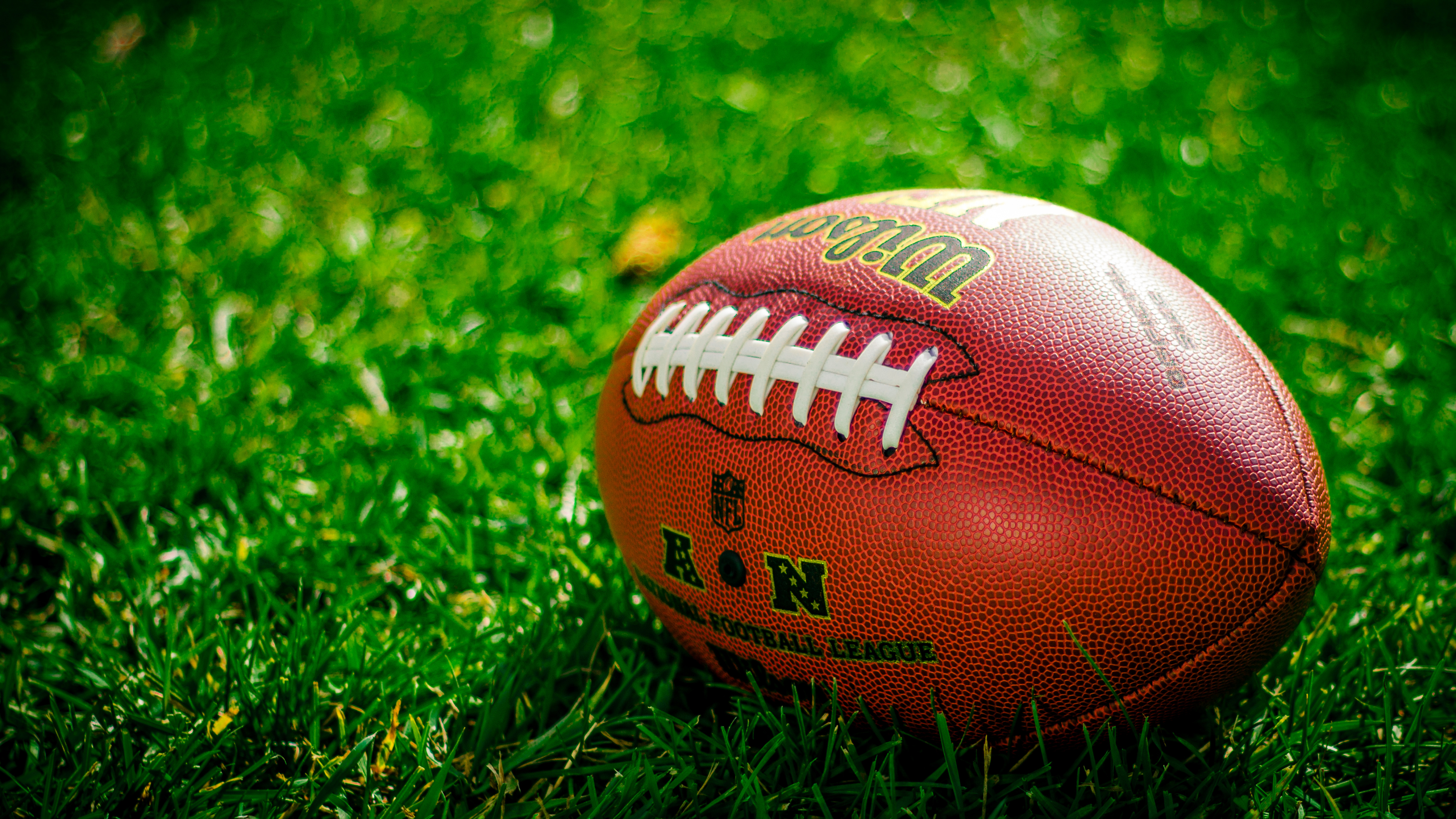 Обои мяч, трава, Национальной Футбольной Конференции, футбольный мяч, спортивные объекты в разрешении 3840x2160