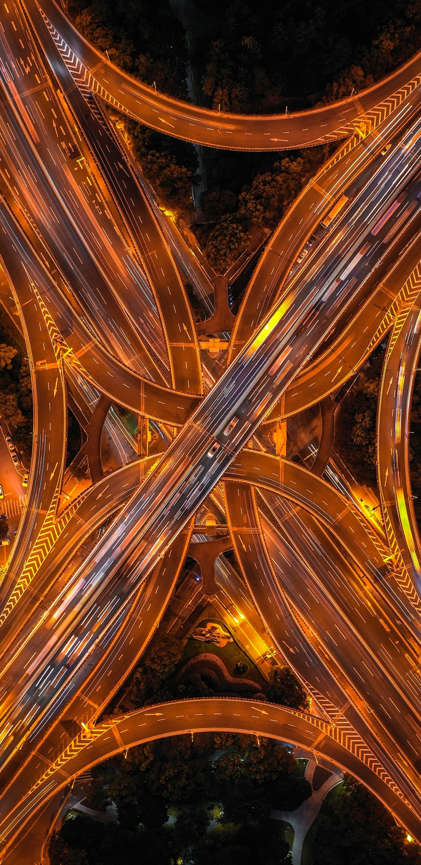 Обои фрактальное искусство, свет, желтый, архитектура, инфраструктура в разрешении 1440x2960