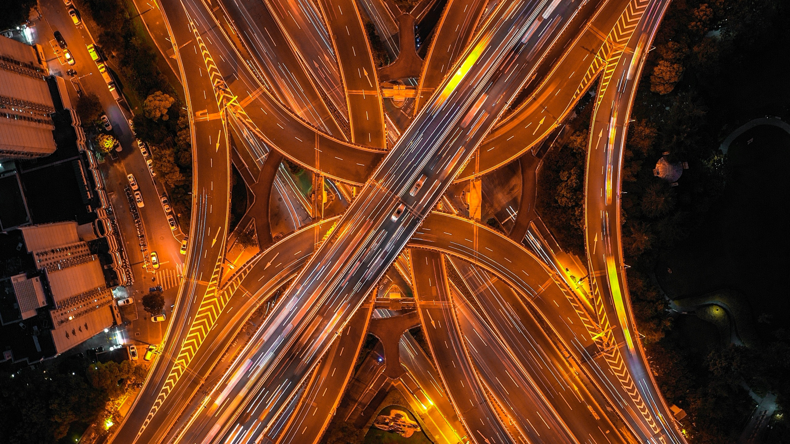 Обои фрактальное искусство, свет, желтый, архитектура, инфраструктура в разрешении 2560x1440