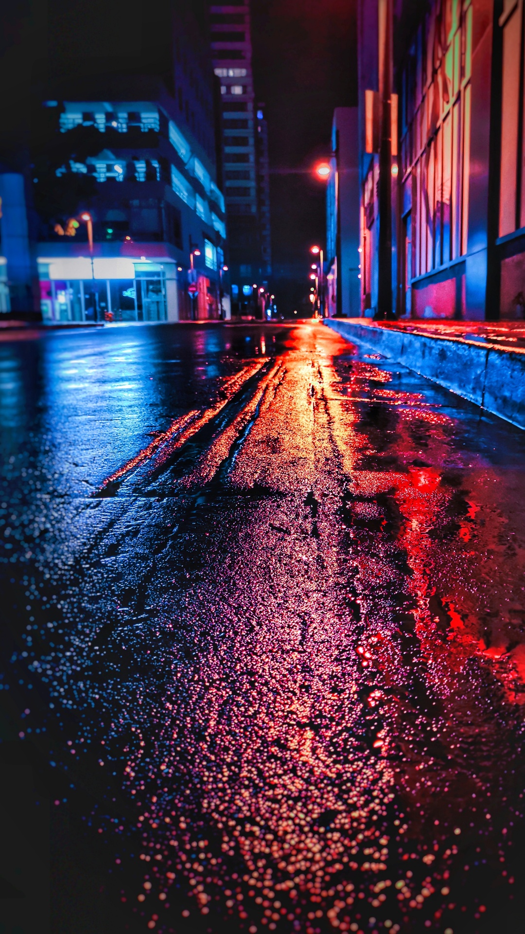 Обои вода, автомобильное освещение, уличный фонарь, инфраструктура, дорожное покрытие в разрешении 1080x1920