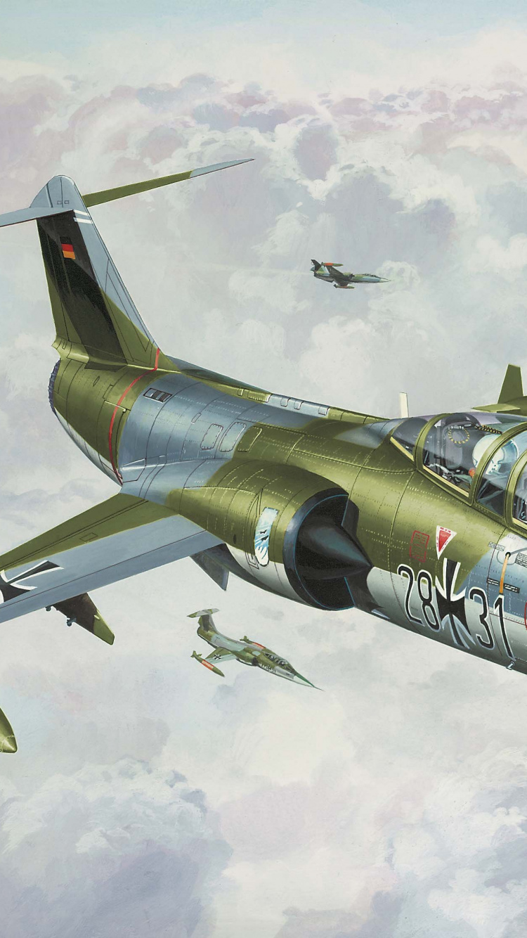 Обои Локхид F-104 Старфайтер, ТФ-104Г, Корпорация Lockheed, военный самолет, самолеты в разрешении 750x1334