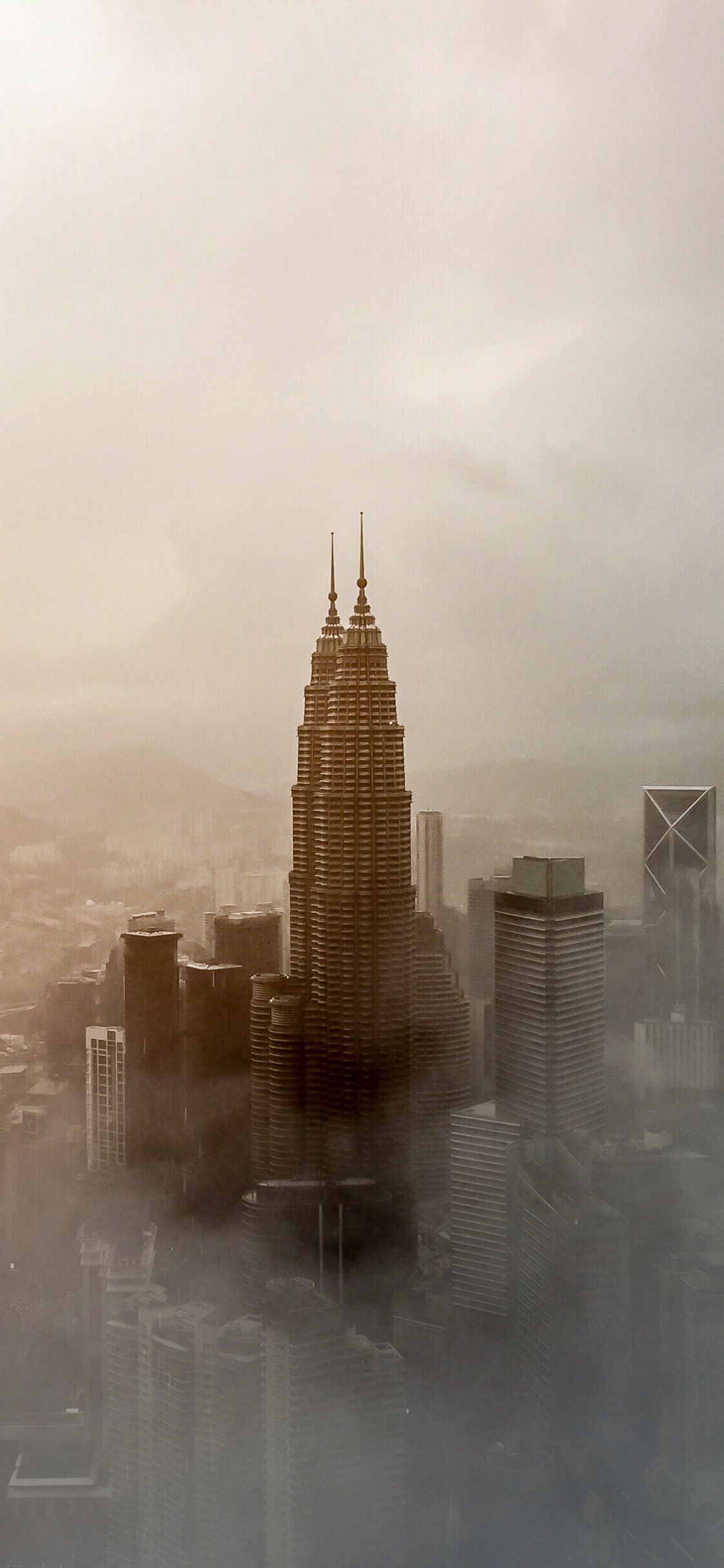 Обои небоскреб, дневное время, городской пейзаж, город, утро в разрешении 1125x2436