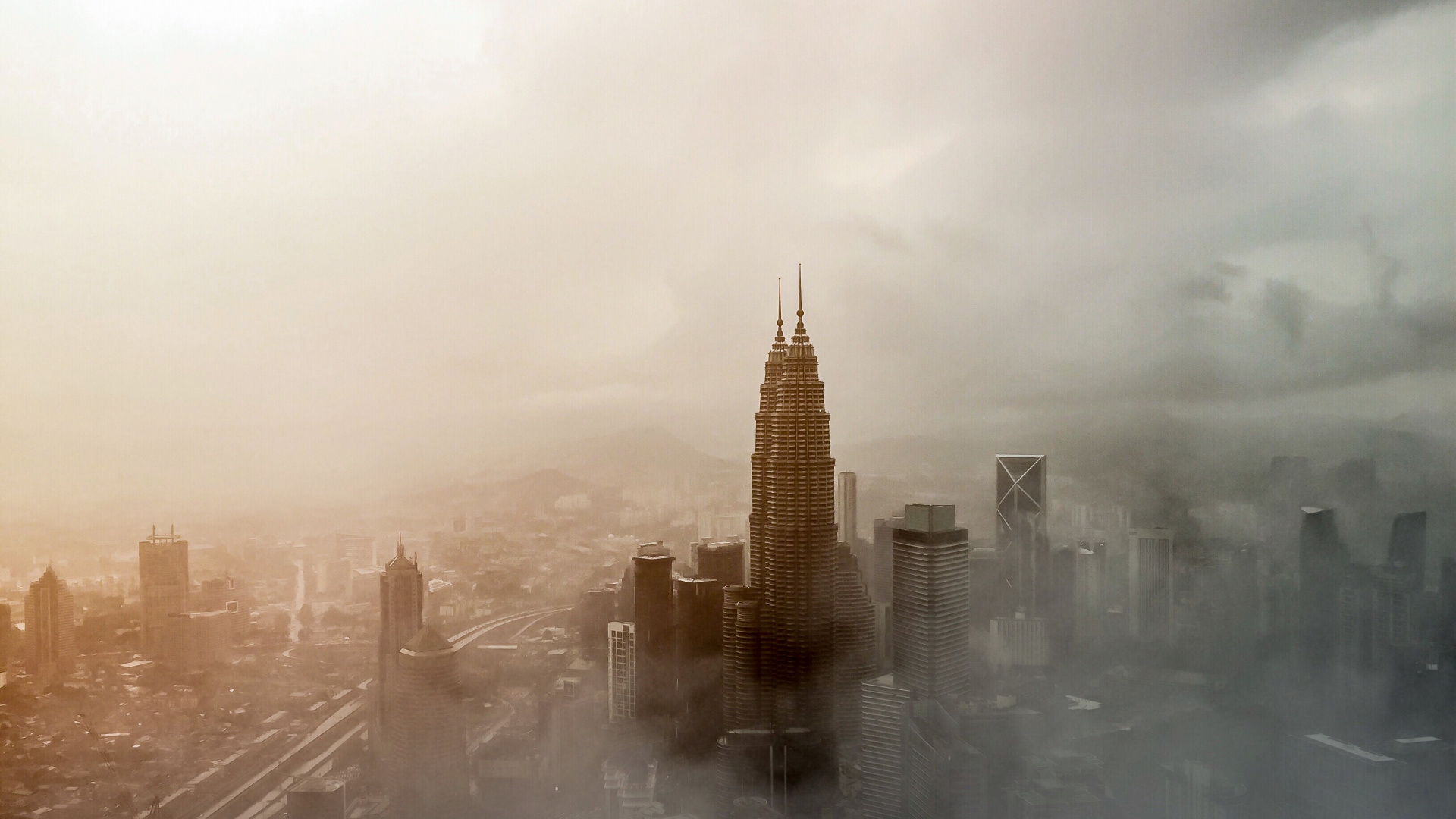 Обои небоскреб, дневное время, городской пейзаж, город, утро в разрешении 1920x1080