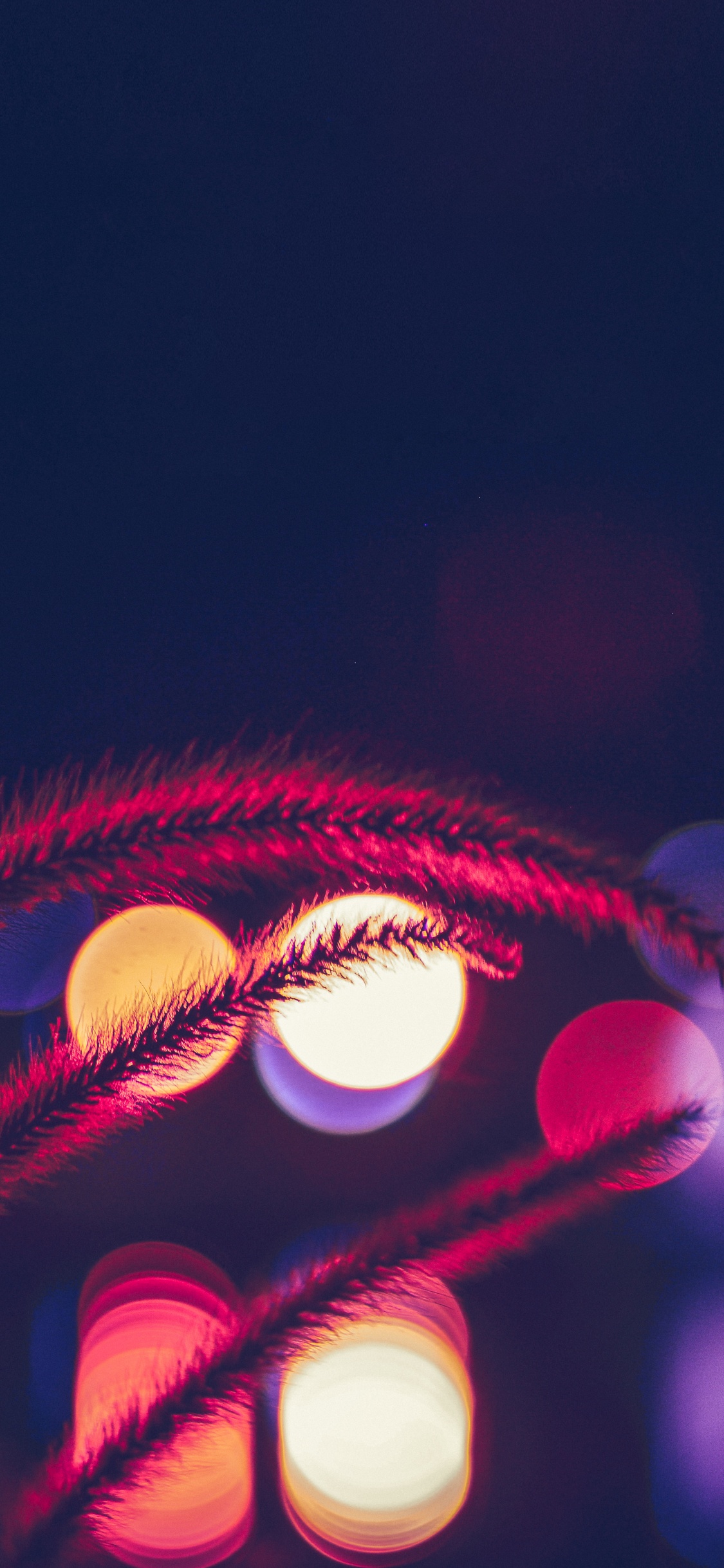 Обои боке, синий, красный цвет, свет, пурпур в разрешении 1125x2436