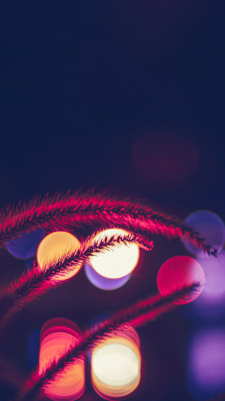 Обои боке, синий, красный цвет, свет, пурпур в разрешении 750x1334