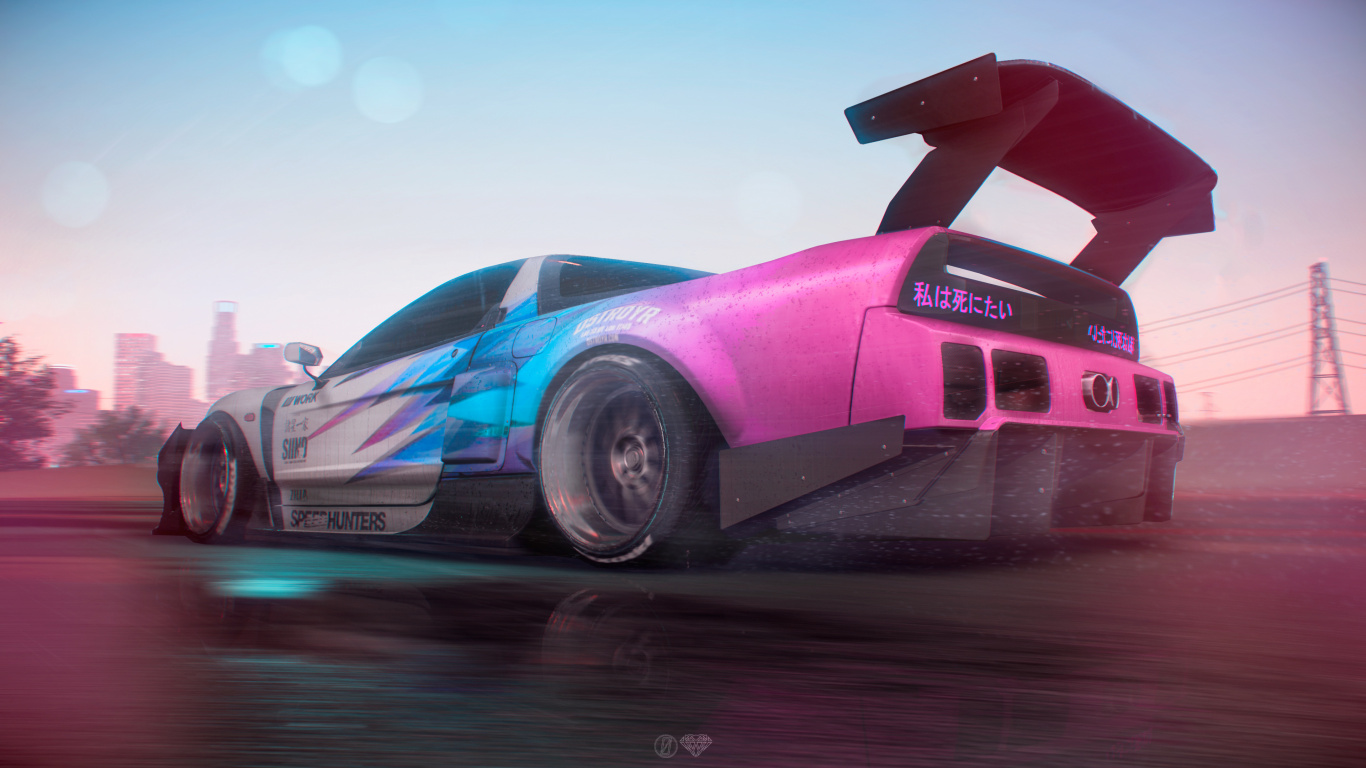 Обои Хонда, спорткар, дрифтинг, гонки серийных автомобилей, спортивный гоночный автомобиль в разрешении 1366x768