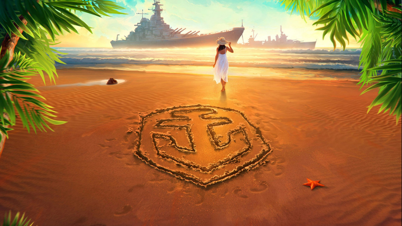 Обои логотип world of warships, мир боевых кораблей, wargaming, военный корабль, экорегион в разрешении 1280x720