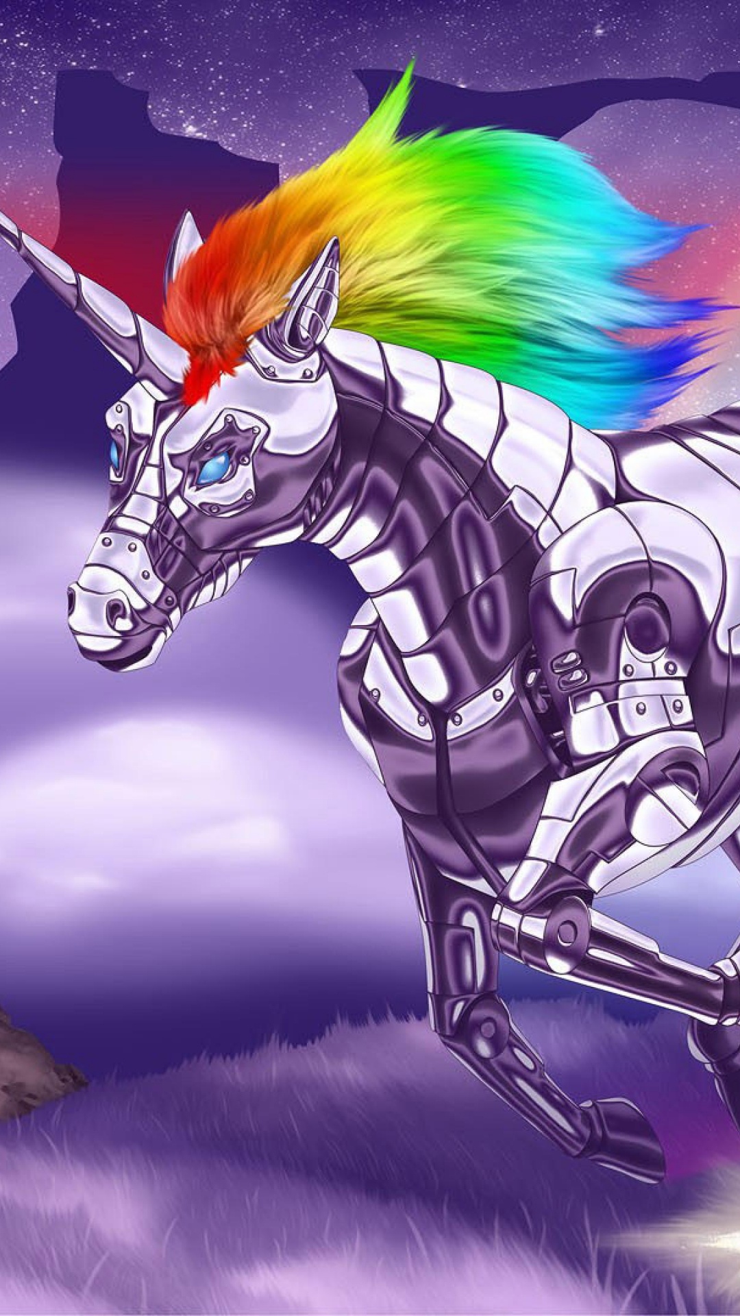 Обои Атака Робота Единорога, Взрослых Плавать, единорог, робот, мифическое существо в разрешении 1080x1920