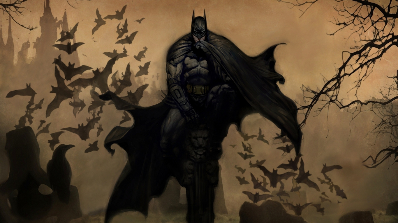 Обои Бэтмен, арт, концепт арт, фан арт, комиксы в разрешении 1366x768