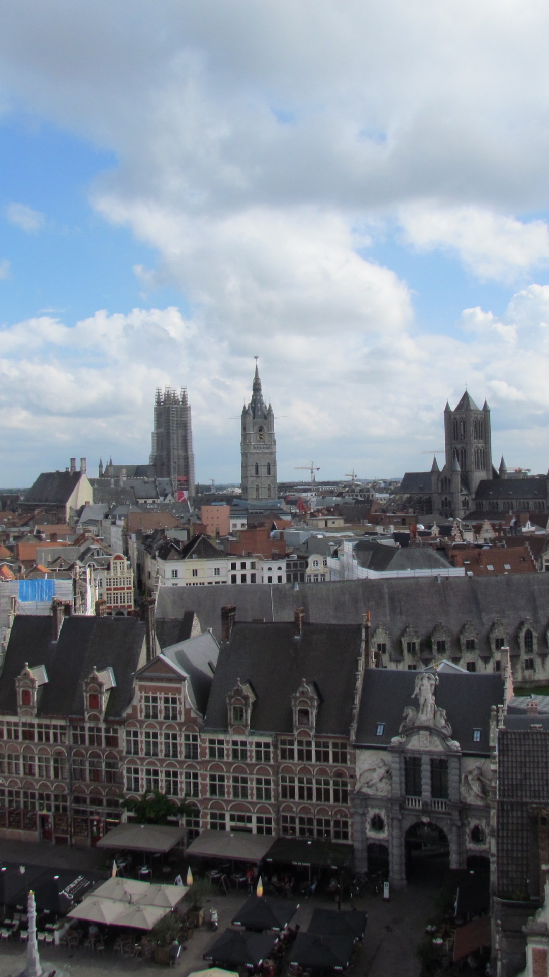 Обои гент, городской пейзаж, город, линия горизонта, метрополия в разрешении 1080x1920