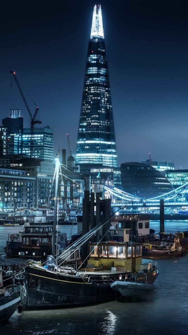 Обои городской пейзаж, город, городской район, ориентир, ночь в разрешении 720x1280