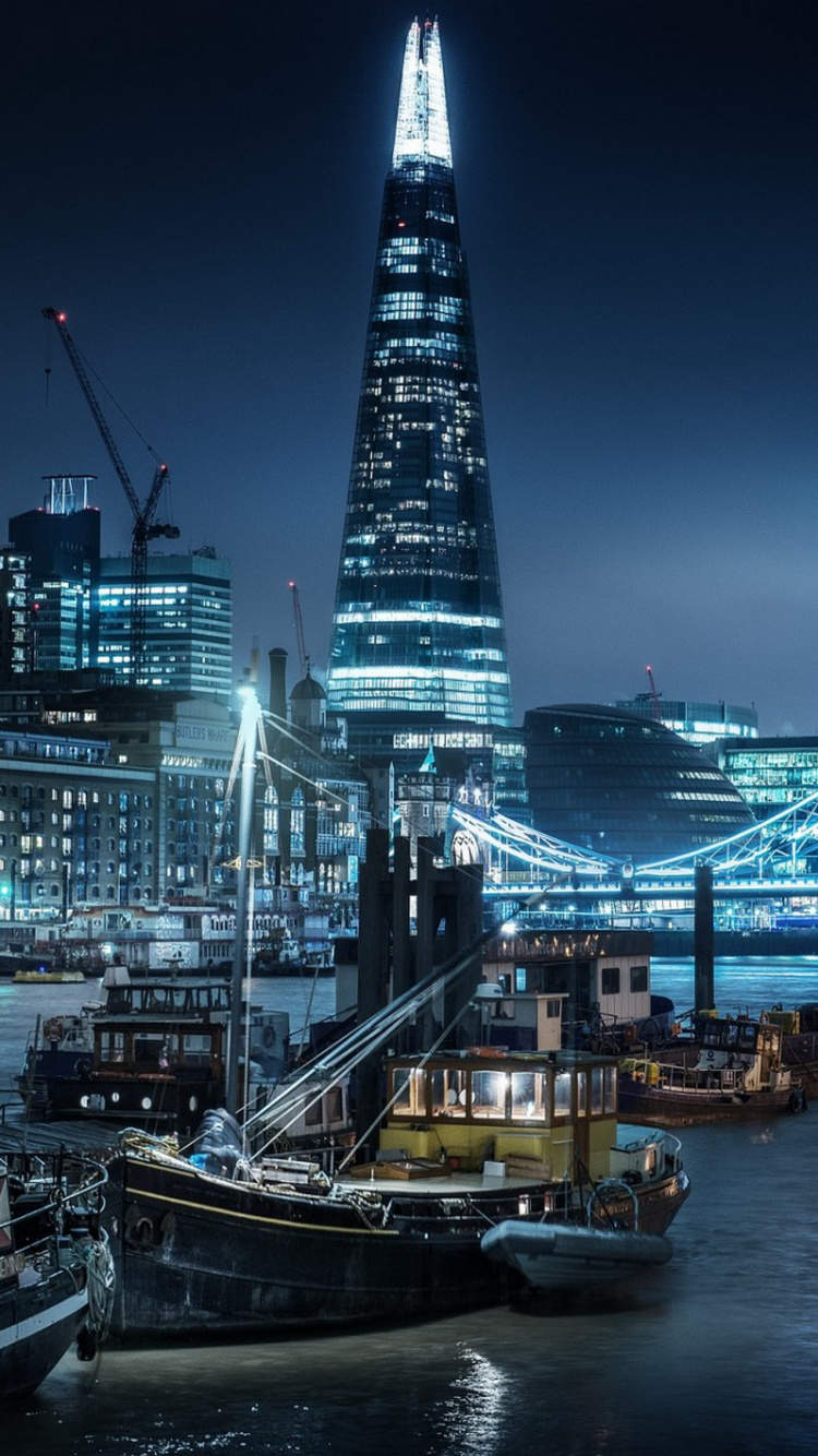 Обои городской пейзаж, город, городской район, ориентир, ночь в разрешении 750x1334