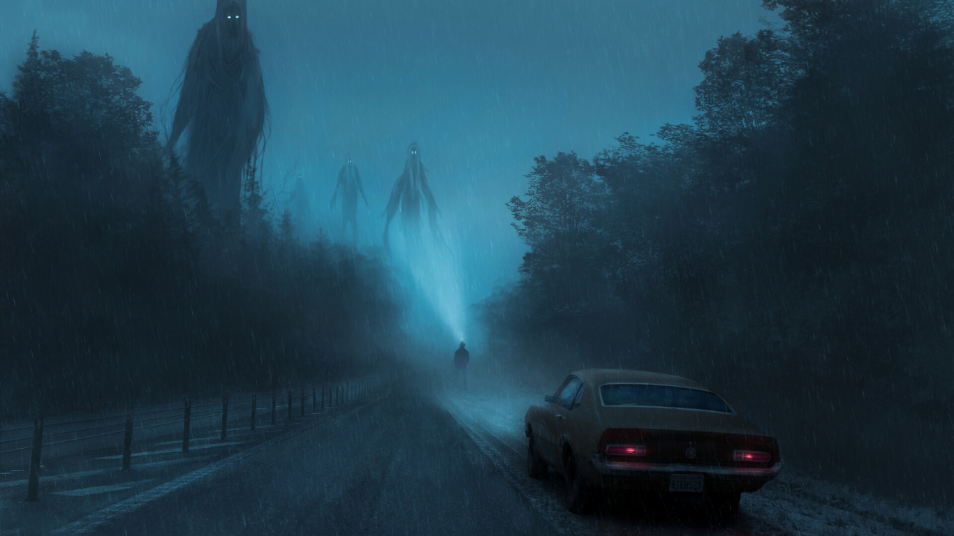 Обои дорога, легковые автомобили, арт, Реддит, шина в разрешении 1366x768