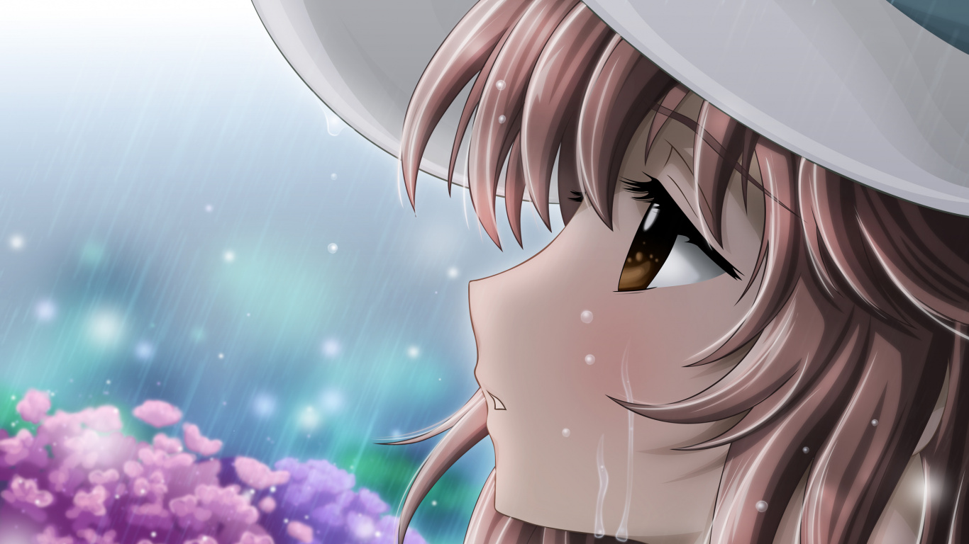 Обои аниме, рот, ресничка, Ioryogi, снимок в разрешении 1366x768