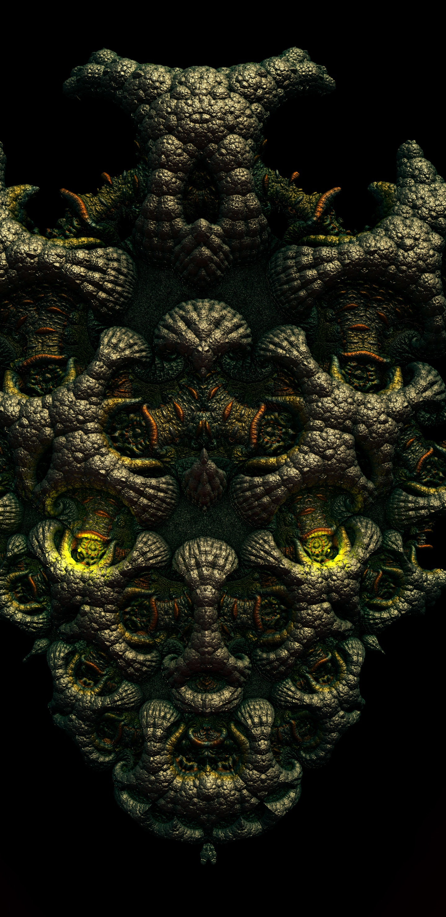 Обои арт, симметрия, визуальное искусство, фрактальное искусство, узор в разрешении 1440x2960