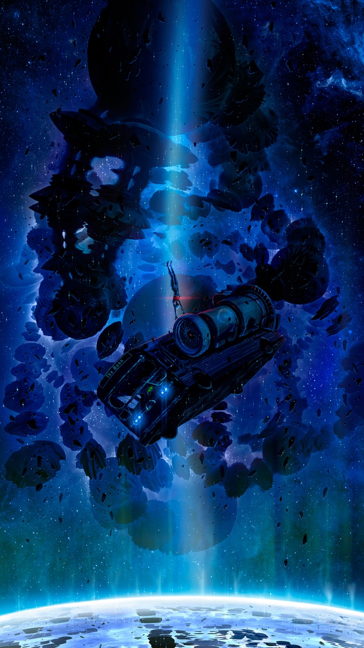 Обои атмосфера, мир, астрономический объект, арт, космический аппарат в разрешении 720x1280