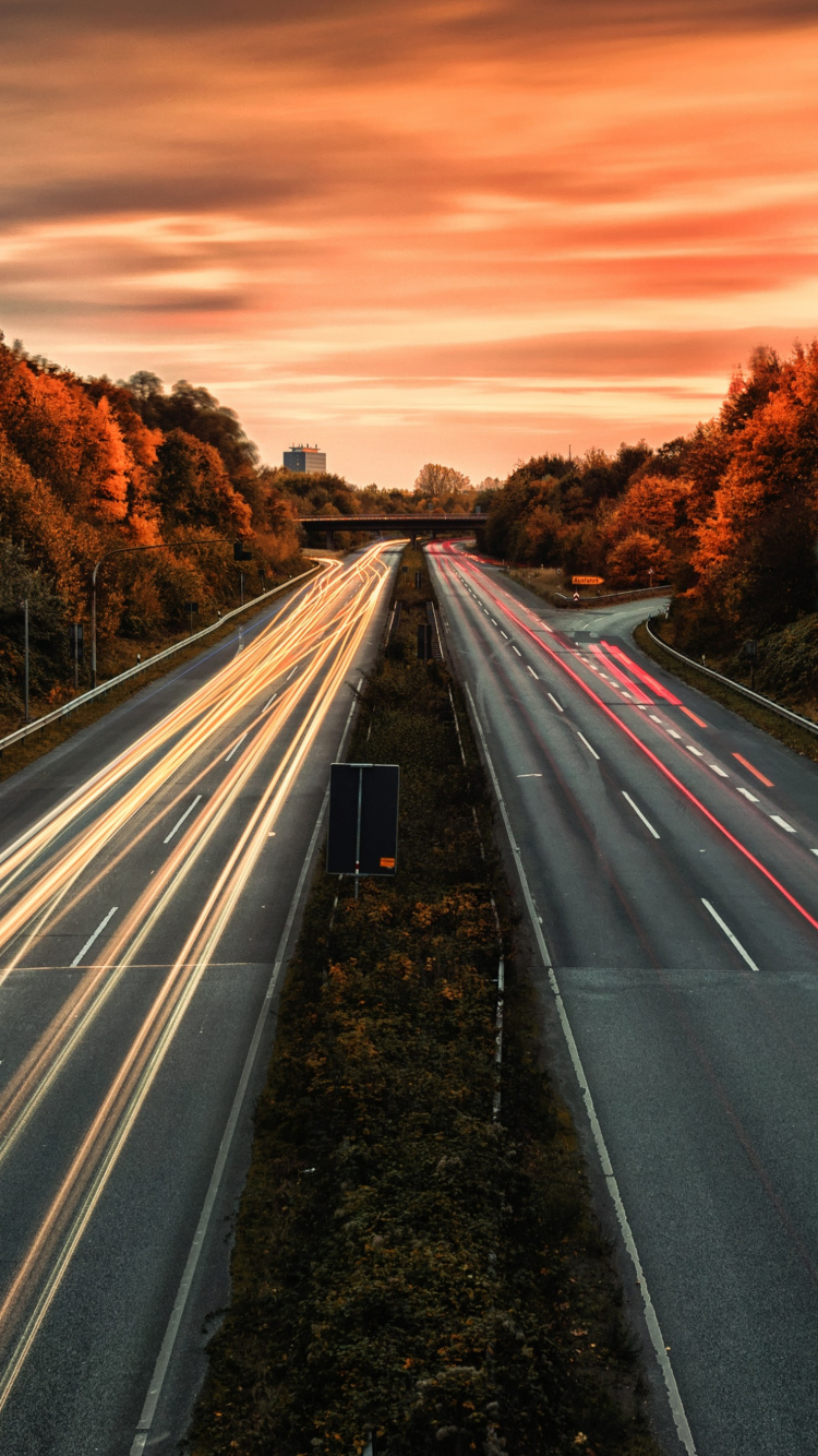 Обои дорога, магистраль, природа, переулок, проезд в разрешении 750x1334