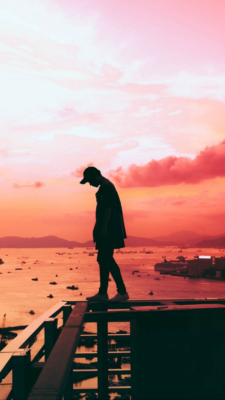 Обои облако, вода, свет, Люди в природе, послесвечение в разрешении 720x1280