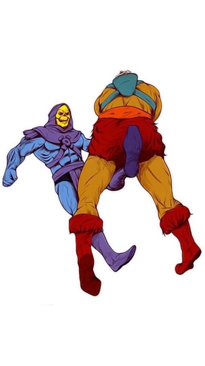 Обои смешной он мэн и скелетор, мачо, скелетор, супергерой, мультфильм в разрешении 720x1280