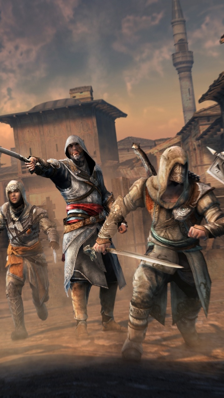 Обои assassins creed revelations, ассассинс Крид братство, Эцио Аудиторе, Assassins Creed III, компьютерная игра в разрешении 720x1280