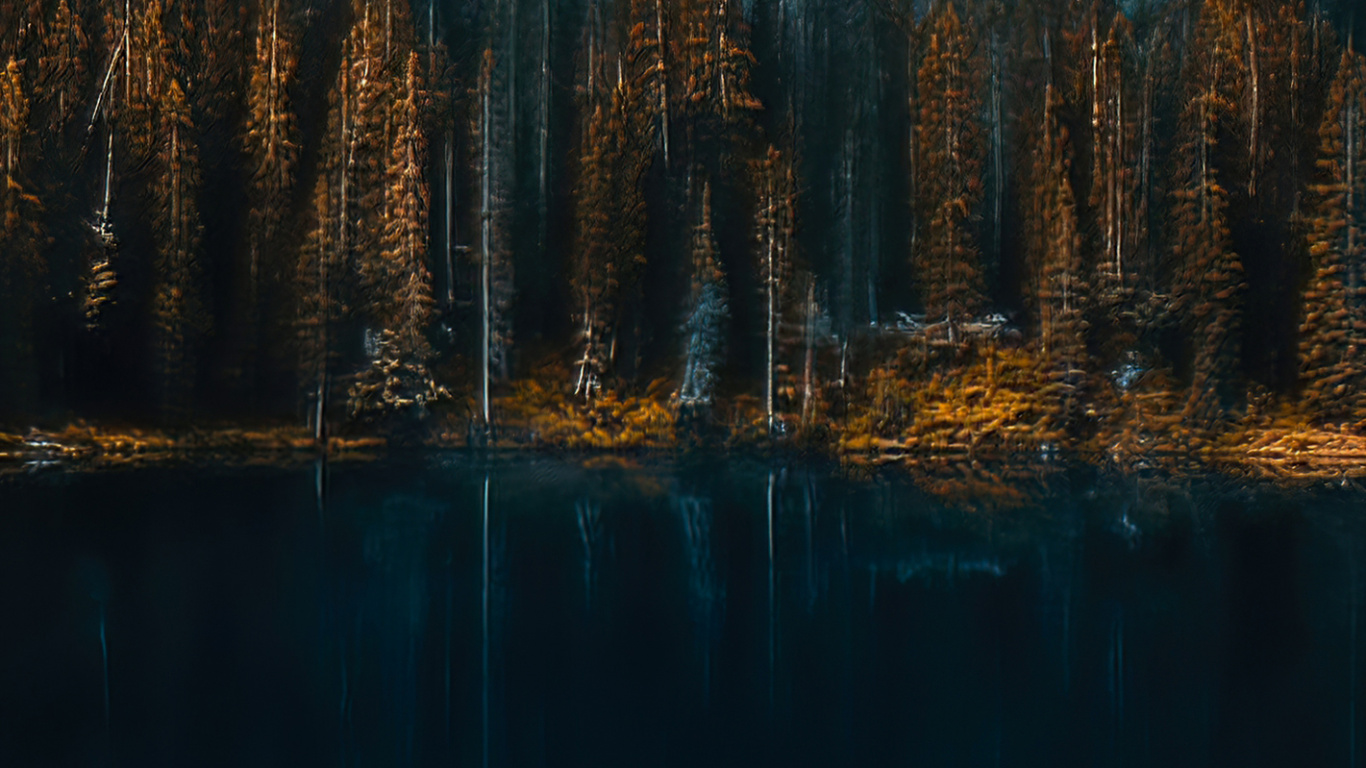 Обои Карерзее, вода, гора, растение, снег в разрешении 1366x768