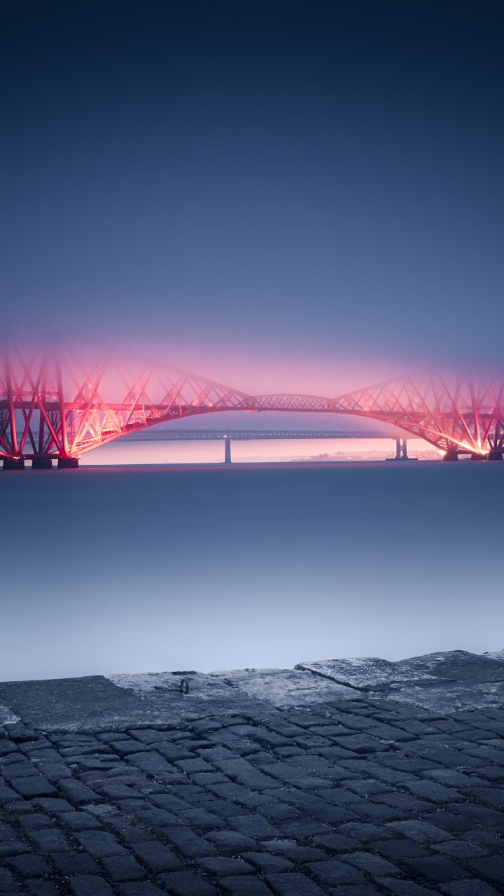 Обои вода, мост, ночь, свет, облако в разрешении 720x1280