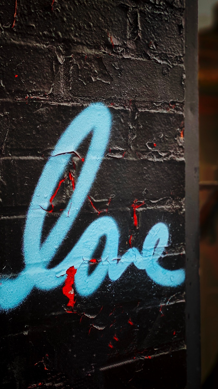 Обои графика, живопись, арт, синий, граффити в разрешении 720x1280