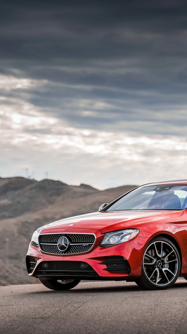 Обои авто, колесо, mercedes benz sls amg, кардинал красный е43, 2017 Мерседес-Бенц Е-Класс Купе в разрешении 750x1334