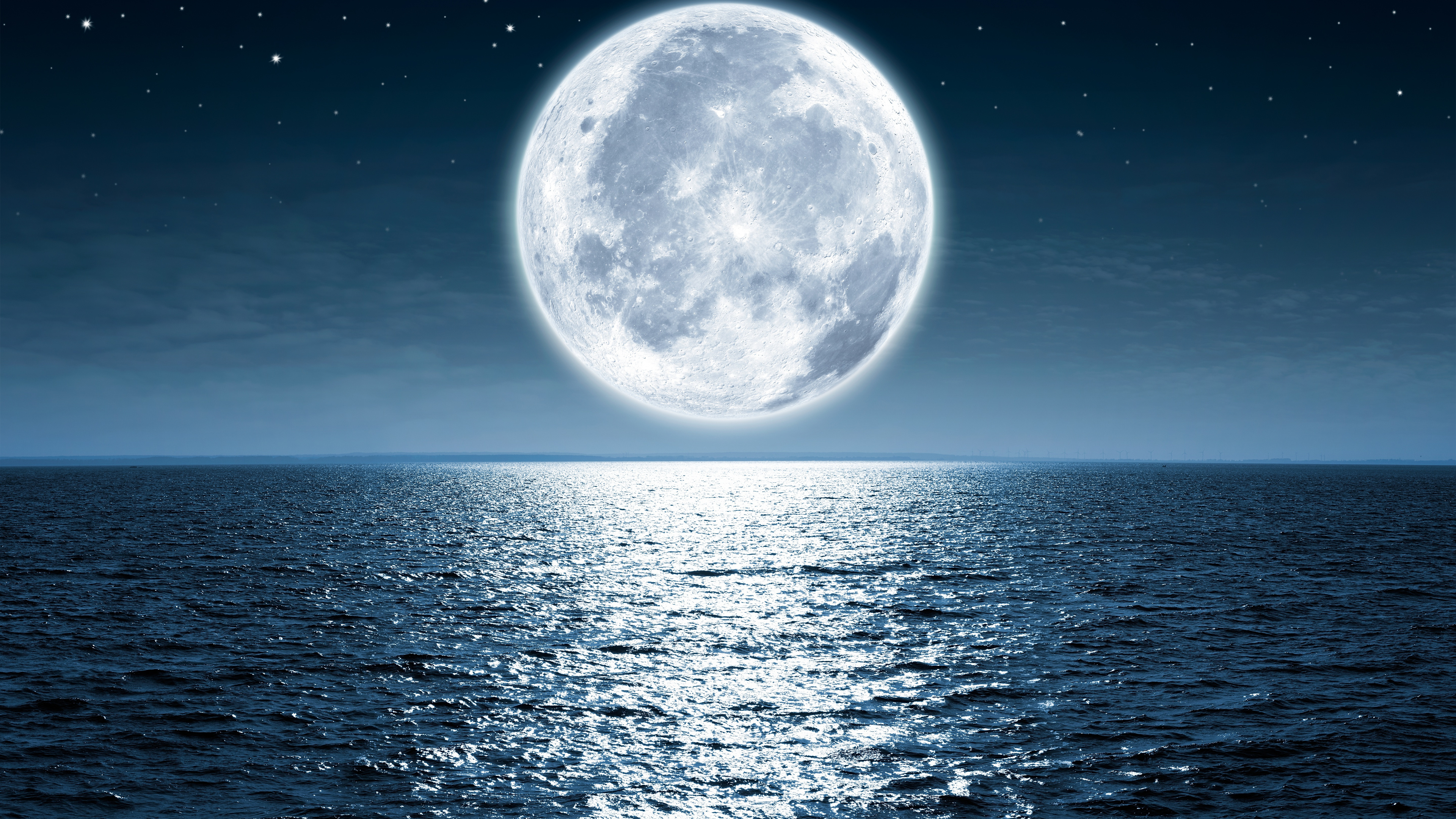 Обои луна, природа, лунный свет, свет, атмосфера в разрешении 3840x2160