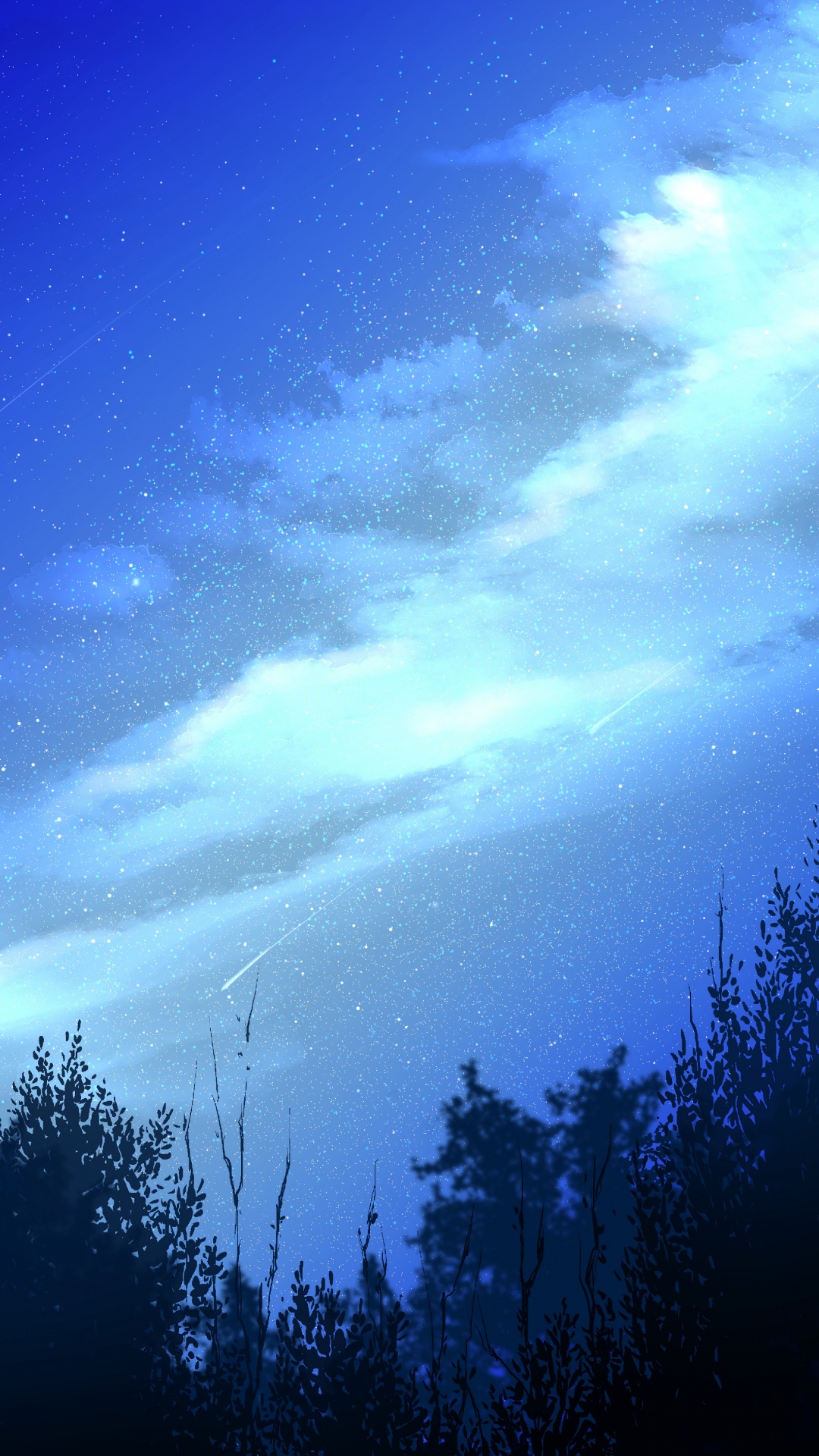 Обои ночь, природа, синий, атмосфера, свет в разрешении 1080x1920