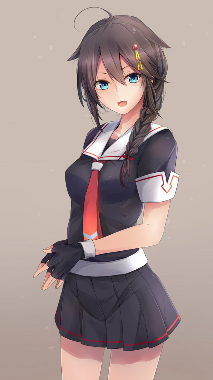 Обои коллекция kantai, аниме, Японский эсминец Шигуре, Манга, арт для  iPhone 6, 6S, 7, 8 бесплатно, заставка 750x1334 - скачать картинки и фото