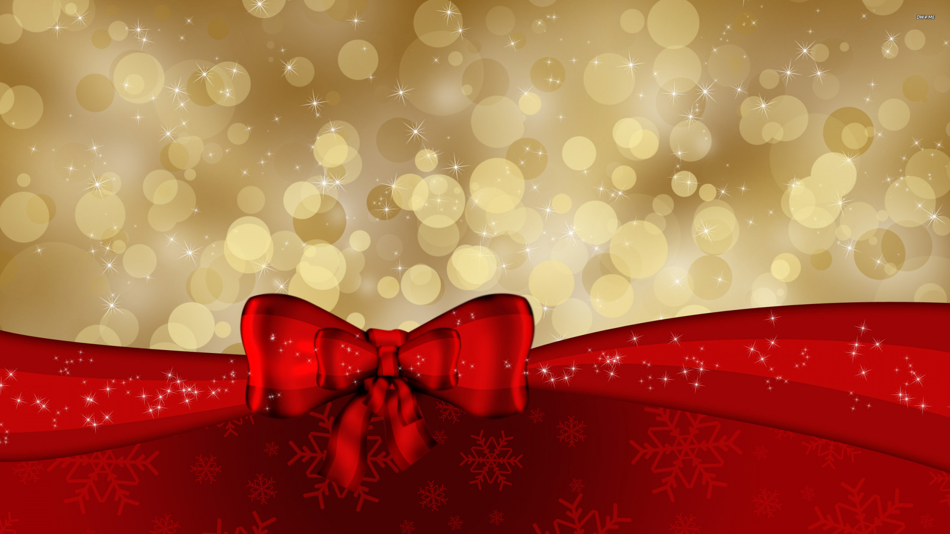 Обои Рождественский день, праздник, красный цвет, лента, Рождественский подарок в разрешении 1920x1080