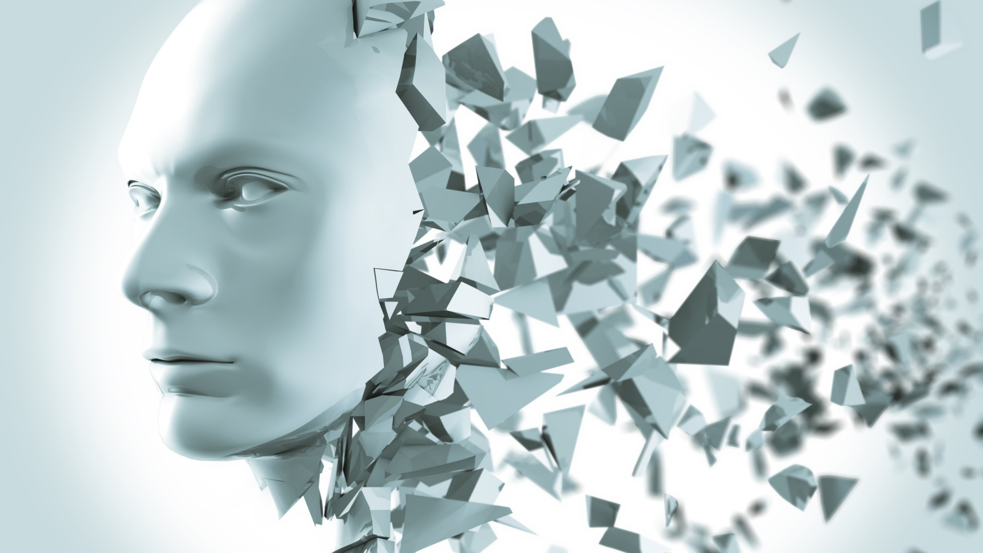 Обои лицо разбивается, иллюстрация, картинка, иллюстрации, лицо в разрешении 1920x1080
