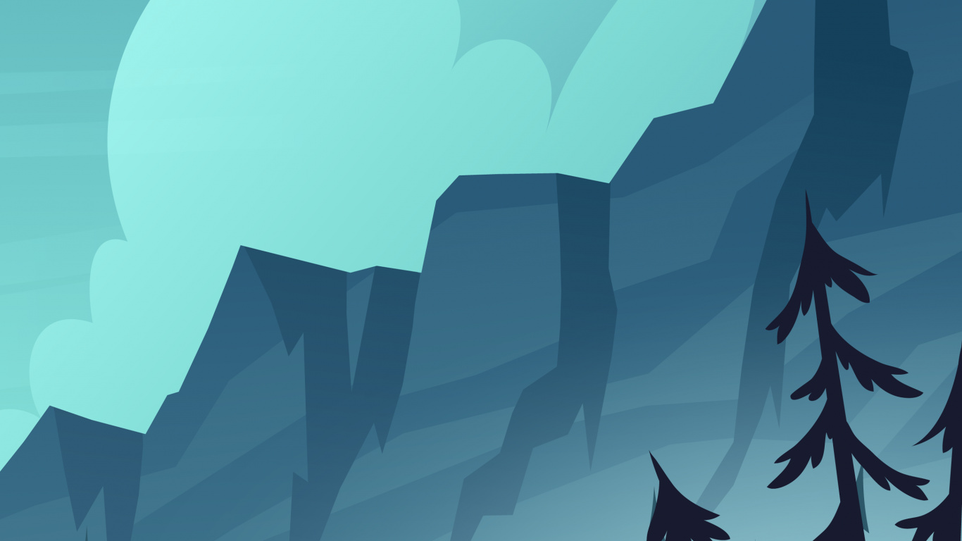 Обои пейзаж иллюстрация скала, иллюстрация, векторная графика, иллюстрации, пейзаж в разрешении 1366x768