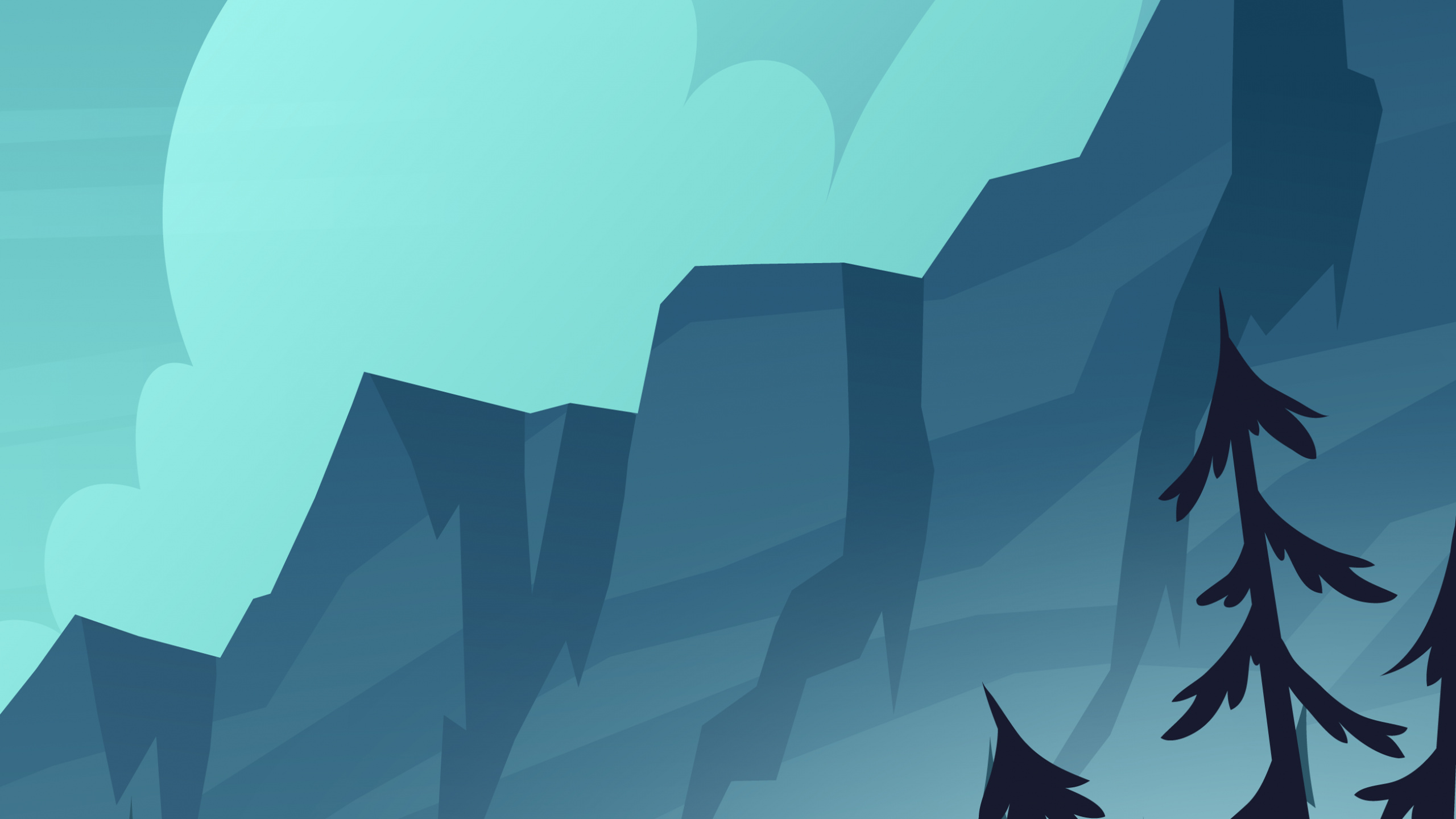 Обои пейзаж иллюстрация скала, иллюстрация, векторная графика, иллюстрации, пейзаж в разрешении 2560x1440