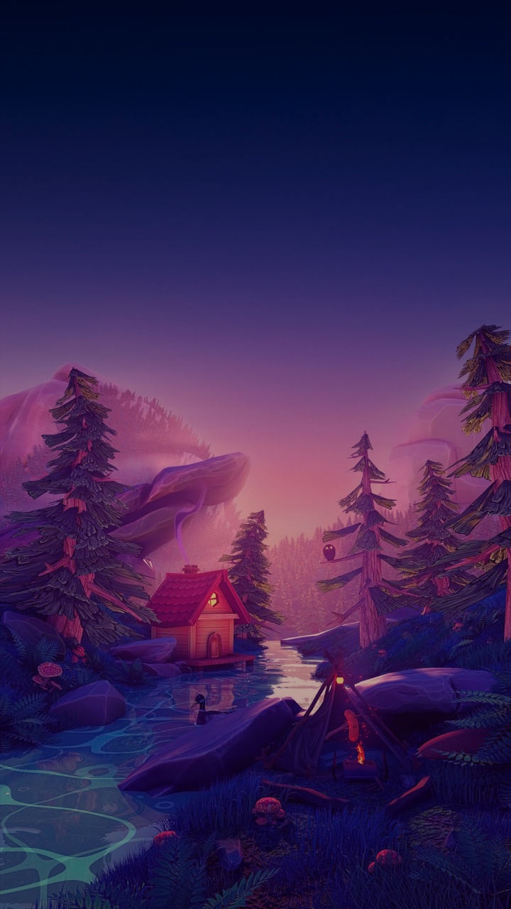 Обои арт, атмосфера, растение, природный ландшафт, дерево в разрешении 720x1280