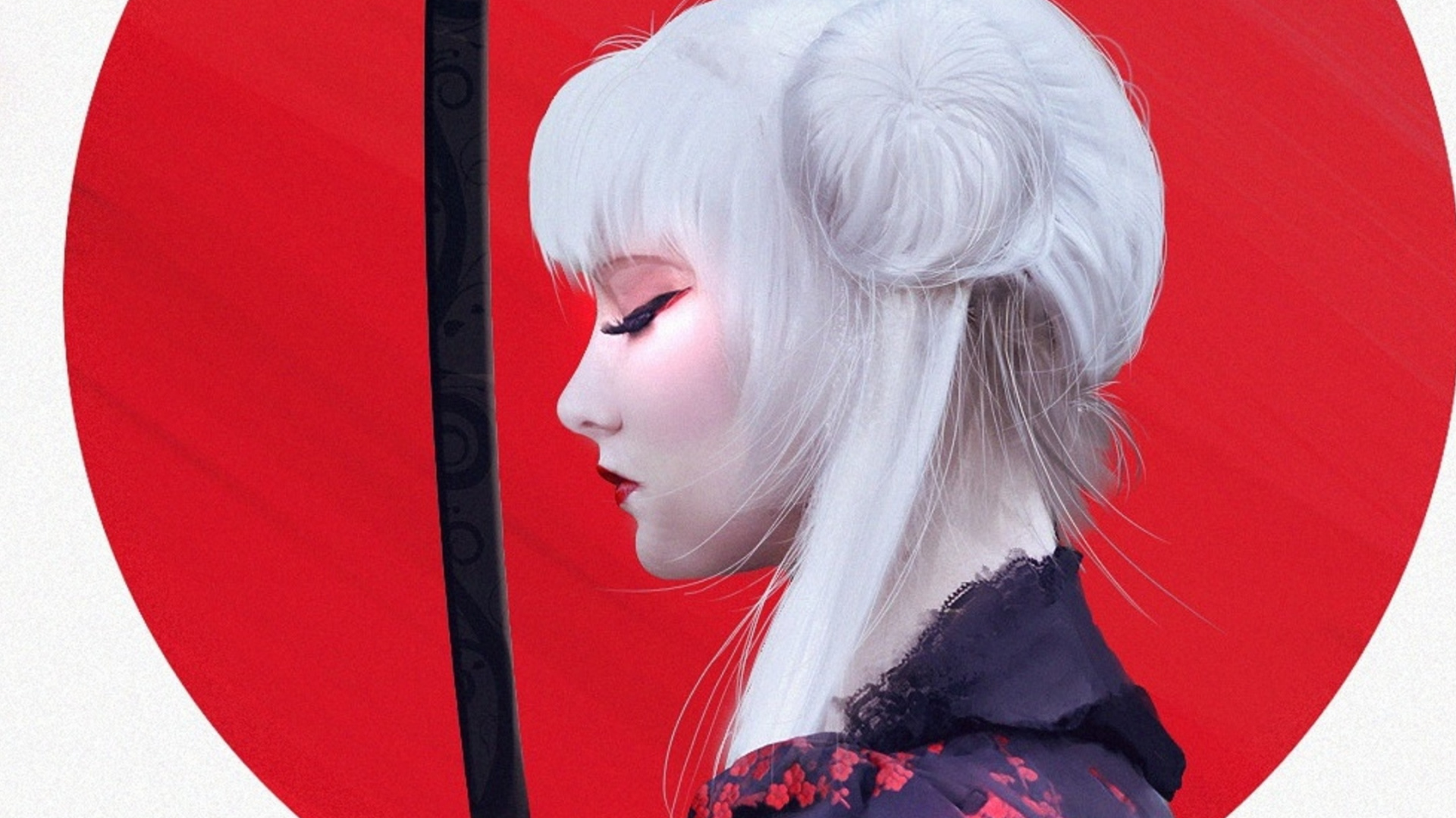 Обои самурай девушка, онна-муша, Самурай, аниме, аниме арт в разрешении 1920x1080