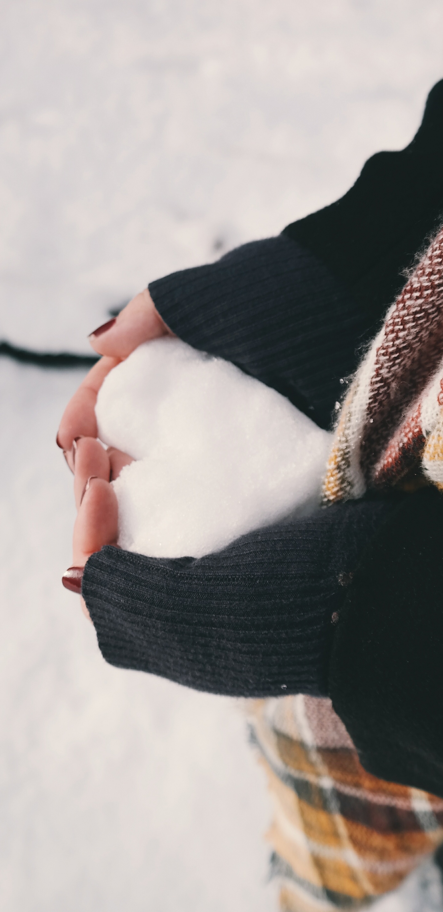 Обои зима, снег, белые, красота, верхняя одежда в разрешении 1440x2960