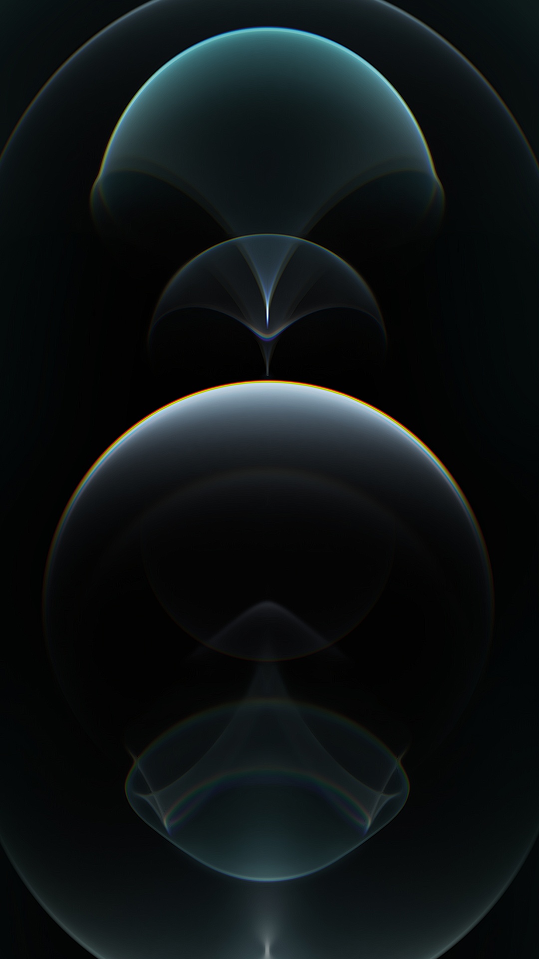 Обои яблоко, ios, тихоокеанский синий, космос, круг в разрешении 1080x1920