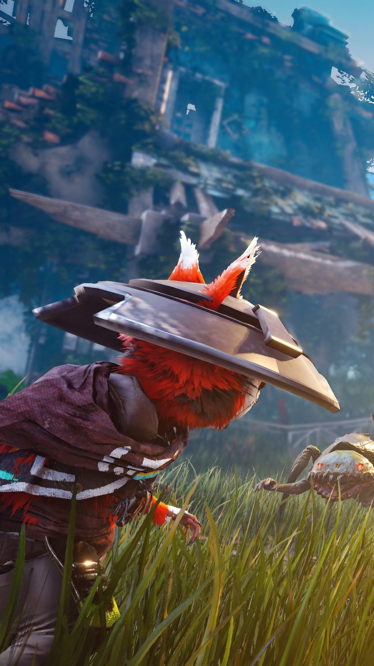 Обои Biomutant, Эксперимент 101, playstation 4, открытый мир, природный ландшафт в разрешении 750x1334