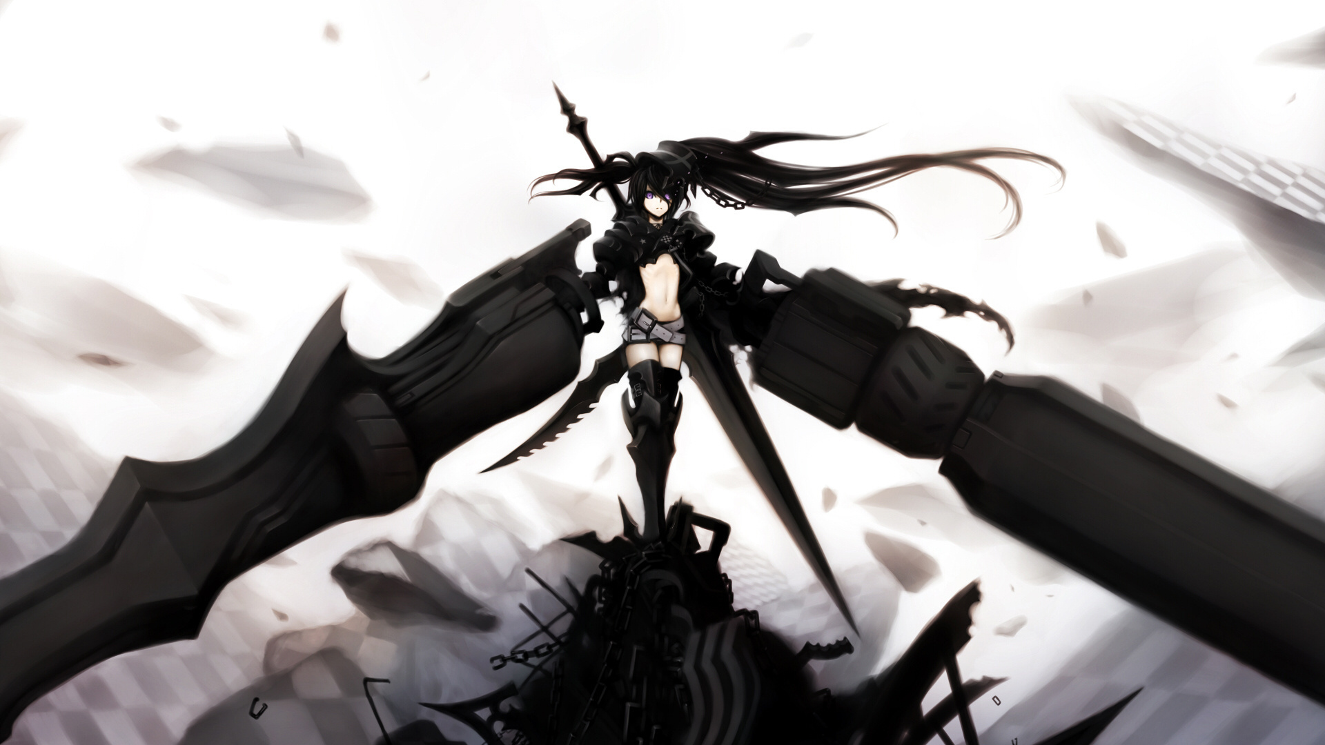 Обои черный рок шутер, аниме, Оригинальная видео анимация, Черное Золото Увидел, фан арт в разрешении 1920x1080