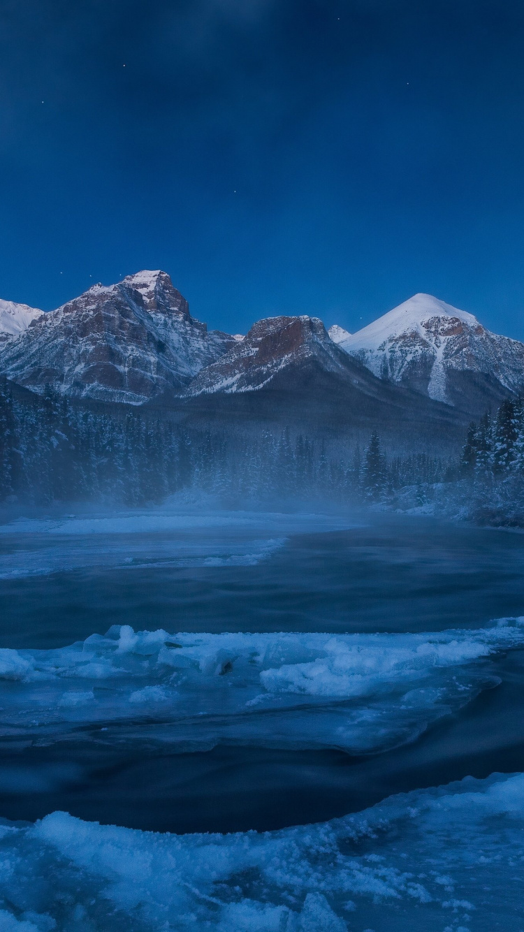 Обои зима, гора, снег, природа, горный рельеф в разрешении 750x1334
