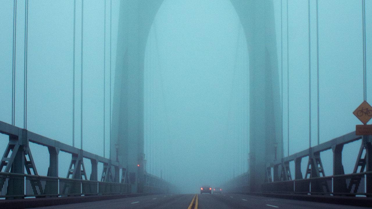 Обои Моста Св Джонса, мост, подвесной мост, дымка, архитектура в разрешении 1280x720