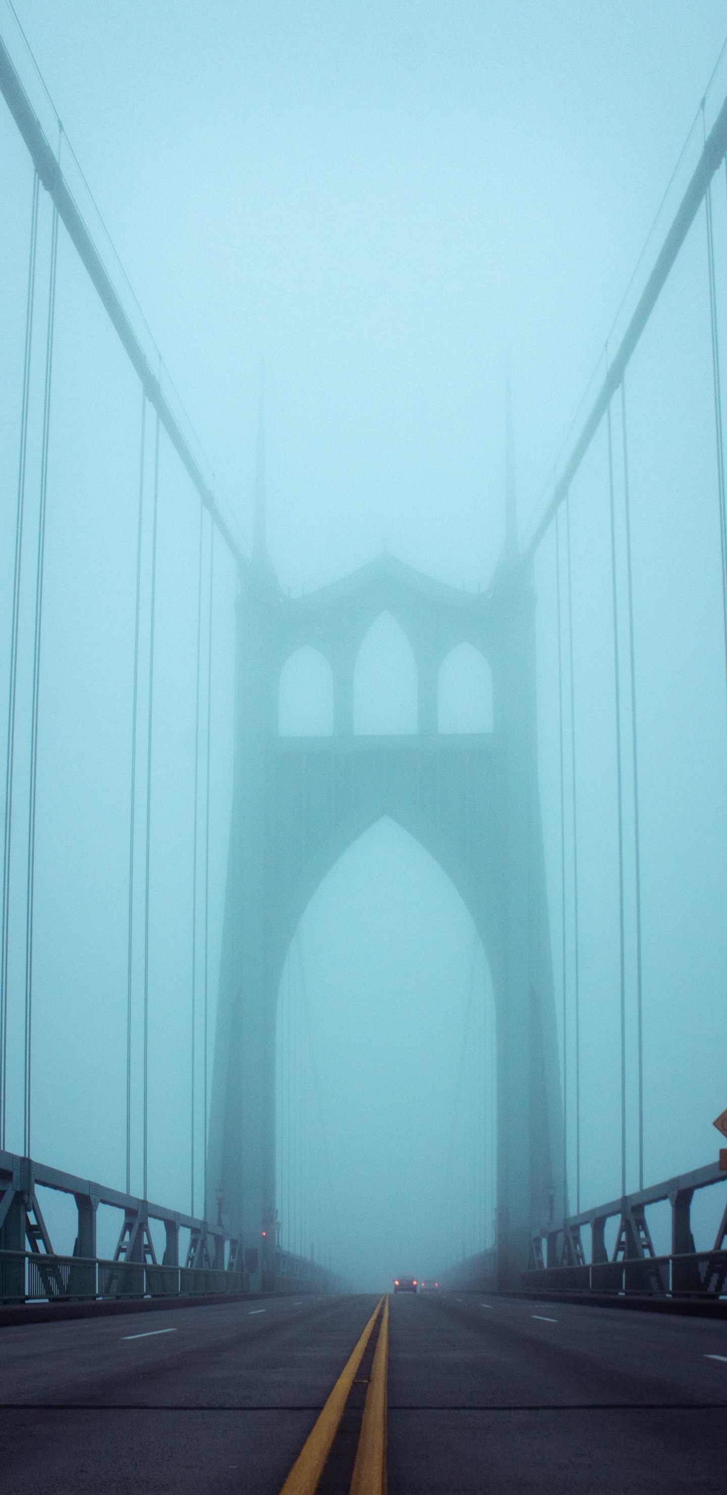 Обои Моста Св Джонса, мост, подвесной мост, дымка, архитектура в разрешении 1440x2960