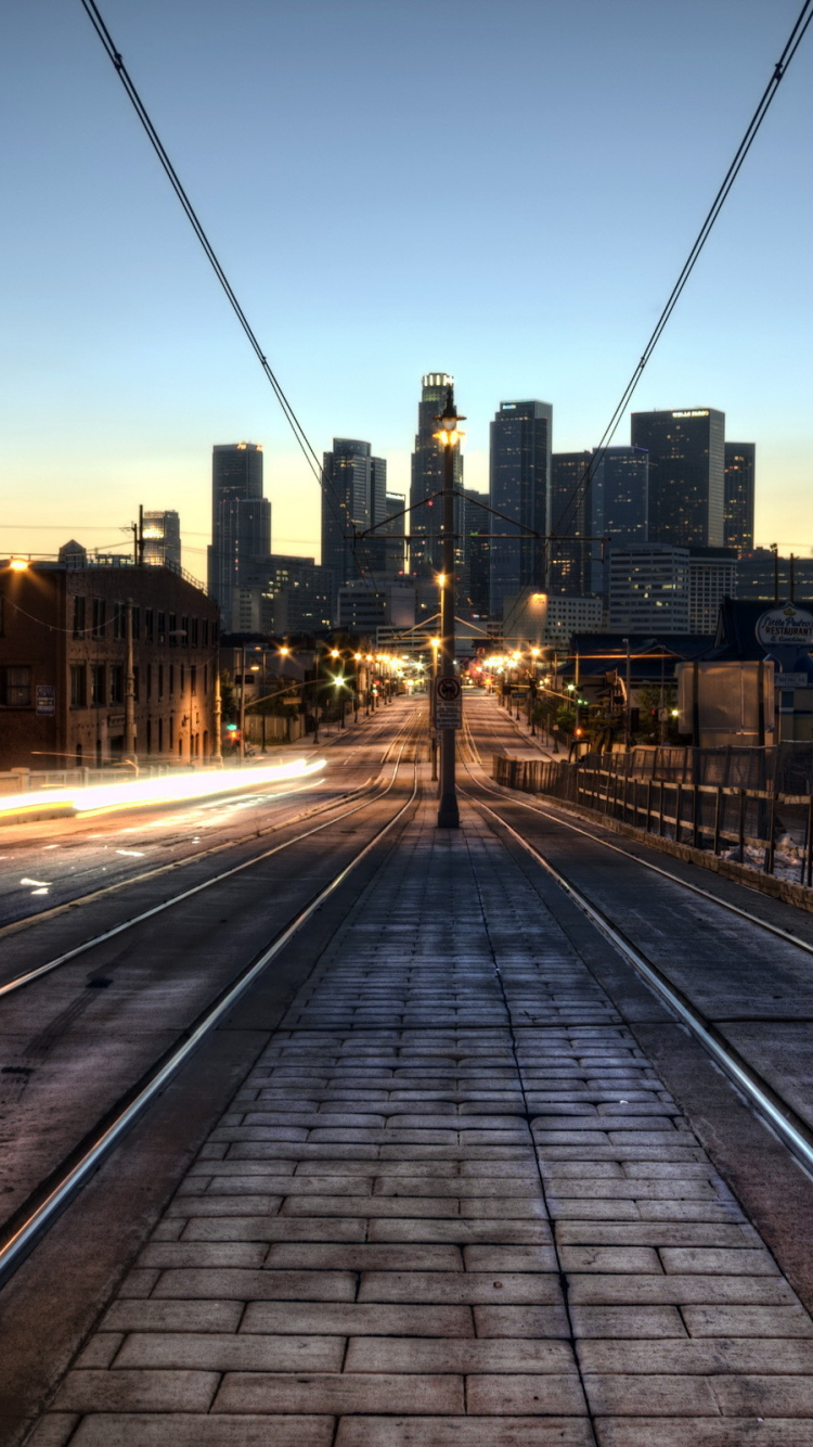 Обои Лос-Анджелес, городской район, город, транспорт, городской пейзаж в разрешении 750x1334