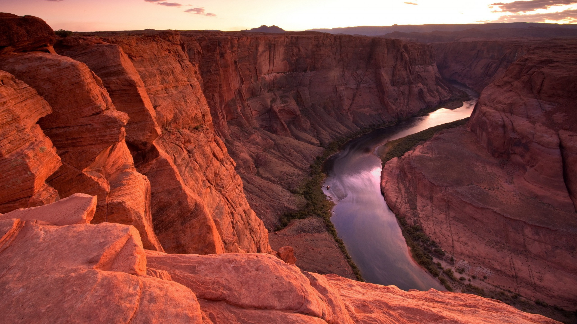 Обои хорсшу-бенд, река Колорадо, каньон, формирование, бесплодные земли в разрешении 1920x1080