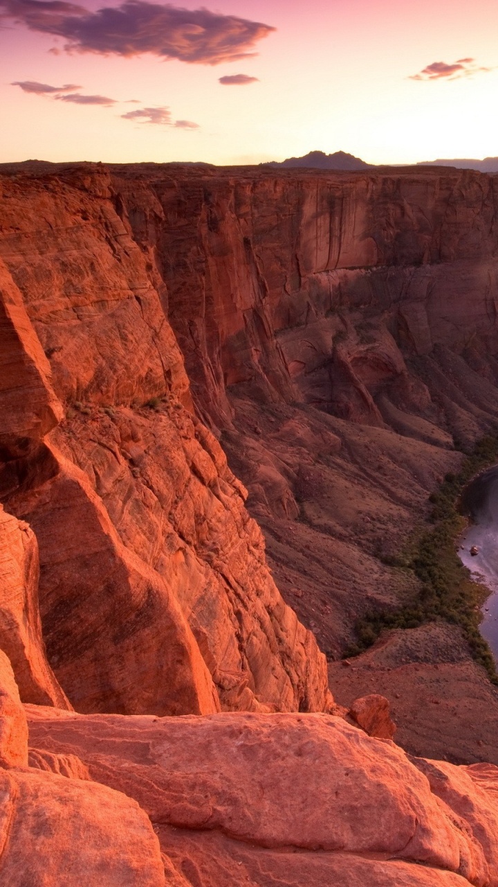 Обои хорсшу-бенд, река Колорадо, каньон, формирование, бесплодные земли в разрешении 720x1280
